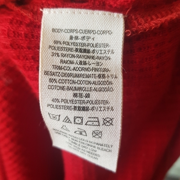 We The Free Free People Must Have Henley Thermal Red Long Sleeved Top - Picture 13 of 16